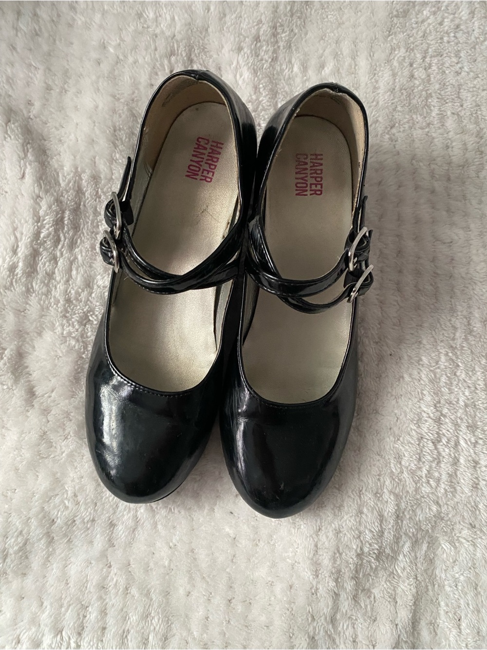 Harper Canyon Girls Black Patent Leather Dress Shoes Size 1M